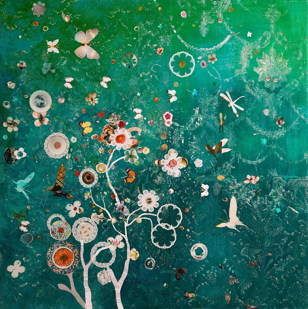《隨風飛Ⅱ》，2018，綜合媒材、畫布，120×120cm。-圖片